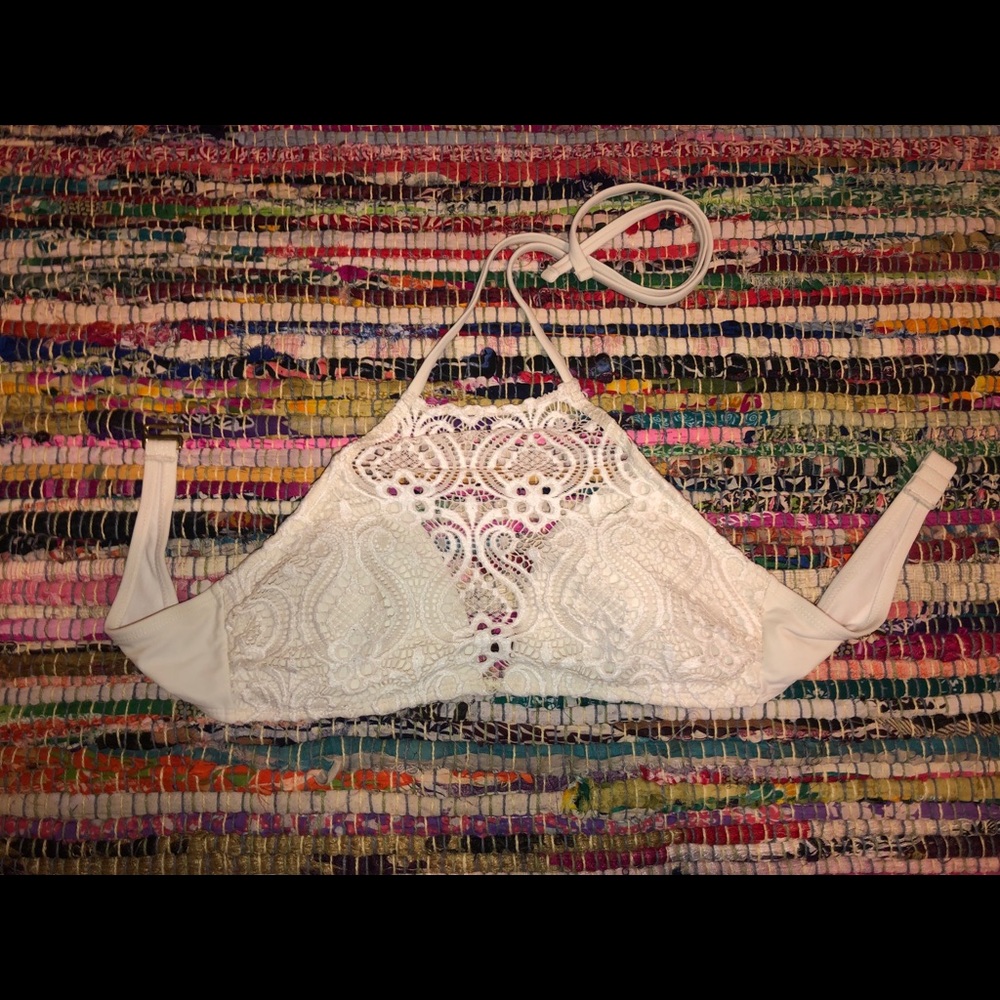 white lace bikini halter top